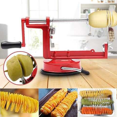 Машинка для спіральної нарізки картоплі Spiral Potato Slicer ∙ Картоплерізка ∙ Овочерізка ∙ Мультирізка спіраллю | Зображення 5