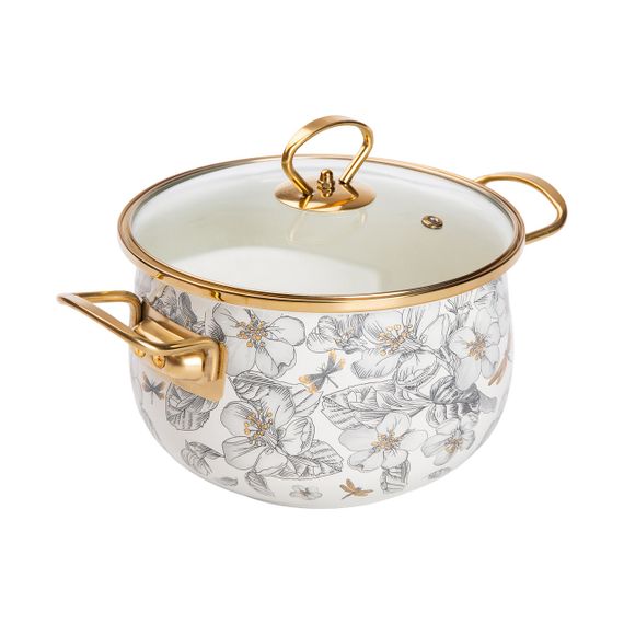 Эмалированная кастрюля объемом 3,5 л для газовых, электрических и индукционных плит HP-2-106 | Зображення 2