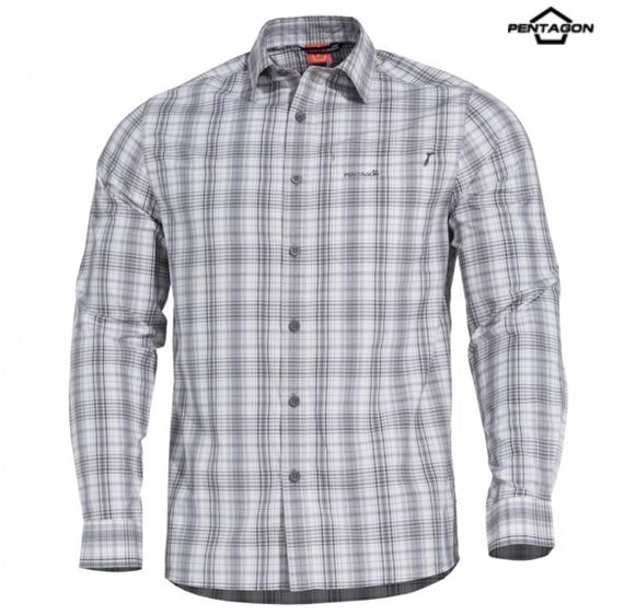 Сорочка Pentagon SNOOP LONG SHIRT клітина сіра
