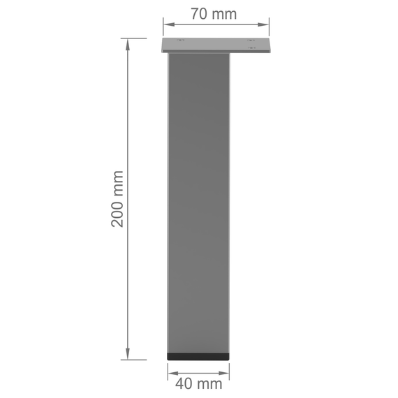 Ножка из металла (1306) H=200mm Серый | Зображення 2