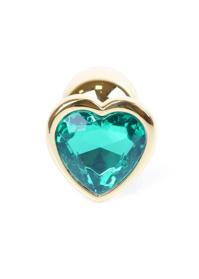 Анальна пробка - Jewellery Gold  Heart PLUG- Green | Зображення 3