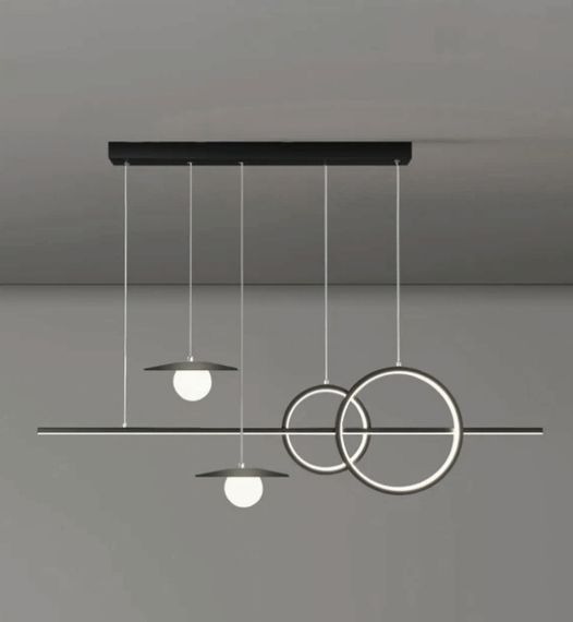 Люстра світлодіодна підвісна LED світильник для квартири на стелю лед 27606 Чорний 30-160х15х120 см.