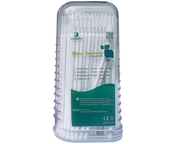 Мікроаплікатори Dochem супертонкі, 1.0 мм, білі (100 шт.)