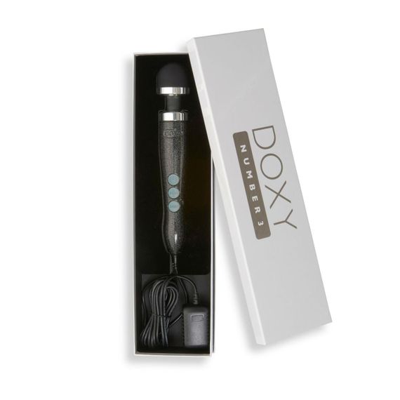 Вібромасажер DOXY Die Cast 3 Disco Black, дуже потужний, живлення 220В, металевий корпус Sex Aura | Зображення 3
