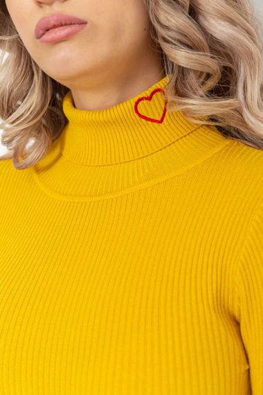 Гольф жіночий в рубчик, колір гірчичний, 204R051 | Зображення 4