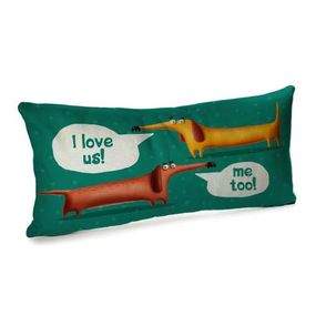 Подушка для дивану оксамитова I love us! 50x24 см (52BP_DOG007)
