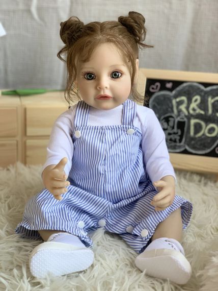 Коллекционная Силиконовая Кукла Реборн Reborn Анатомическая Девочка с Длинными Волосами Аманда (Виниловая Кукла) 55 см | Зображення 3