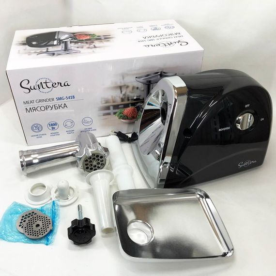Мясорубка Suntera SMG-5418B, электромясорубка для шинковки, мясорубка электрическая металл | Зображення 5