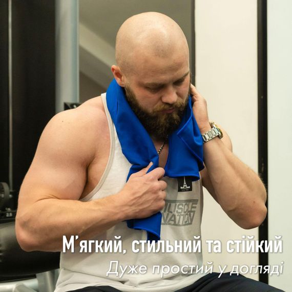 Набір рушників мікрофібра Love You SPORT синій 50х90 см + 70х140 см (60115) | Зображення 9