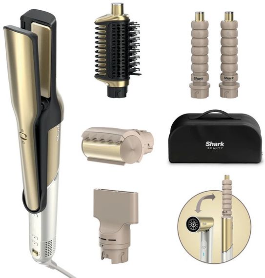 Стайлер для волосся Shark Glam Sleek Straight Waves & Curls Multi-styler HD6051SEU 1500 Вт золотистий