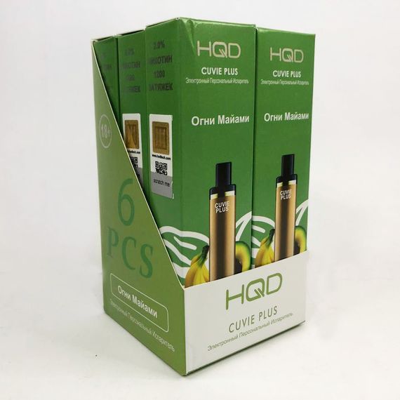 Одноразовая pod-система HQD Cuvie PLUS 1200 puffs. Огни Майами | Зображення 6