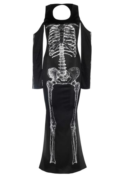 Платье макси Leg Avenue, M/L, с принтом скелета и боковым вырезом sexstyle | Зображення 2