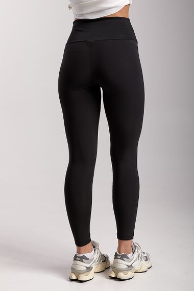 Утеплені жіночі лосини з утягуючим поясом - чорний цвет, S (є розміри) | Зображення 1