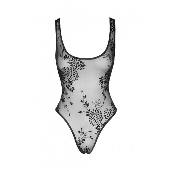 Боди с узорами S F242 Noir Handmade, полупрозрачное, черное sexstyle | Зображення 3