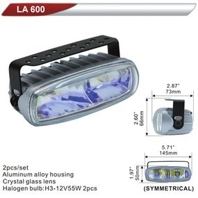 Фара додаткова DLAA 600-RY/2хH3-12V-55W/145*50мм