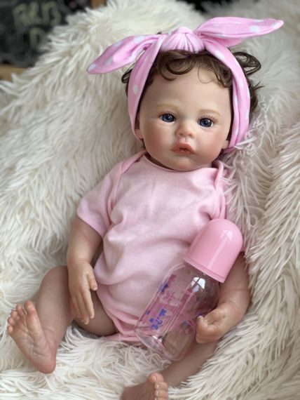 Коллекционная Силиконовая Кукла Реборн Reborn Анатомическая Девочка Пупс с Волосами Жасмин (Виниловая Кукла) 45 см