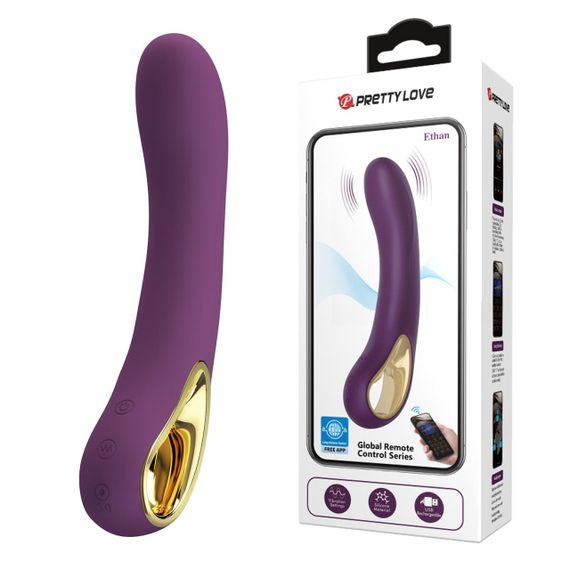 Вібратор Pretty Love Ethan purple, 12 vibration functions Mobile APP Long-distance Control Sex Aura