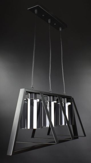 Люстра підвісна LOFT на 3 лампочки 26754 Чорний 40-120х30х75 см. | Зображення 2