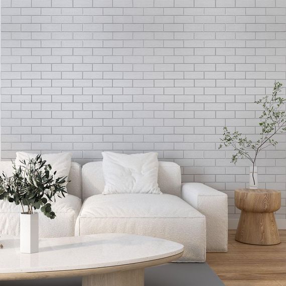 Панель стеновая 70*70cm*5mm белый кирпич с серебром (D) SW-00001502 | Зображення 4