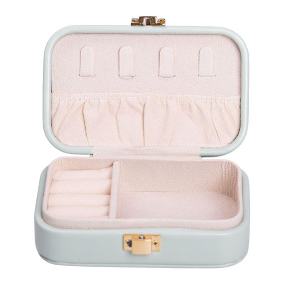 Шкатулка для украшений из эко кожи 12×7.5×4 см с застежкой органайзер для ювелирных изделий HP-5-34GR