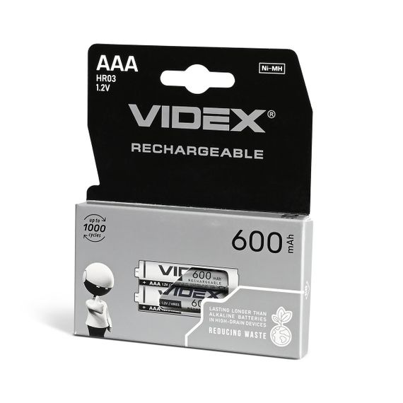 Акумулятори Videx HR03/AAA 600mAh double blister/2шт