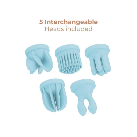 Вібратор Adrien Lastic Caress Blue з насадками для стимуляції ерогенних зон, які обертаються. sexstyle | Зображення 2