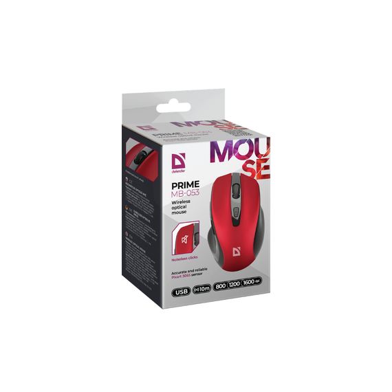 Мишка Defender Prime MB-053 Silent Wireless Red (52052) | Зображення 4