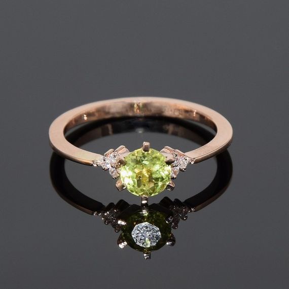 Кольцо из красного золота с хризолитом 20.5 | Зображення 3