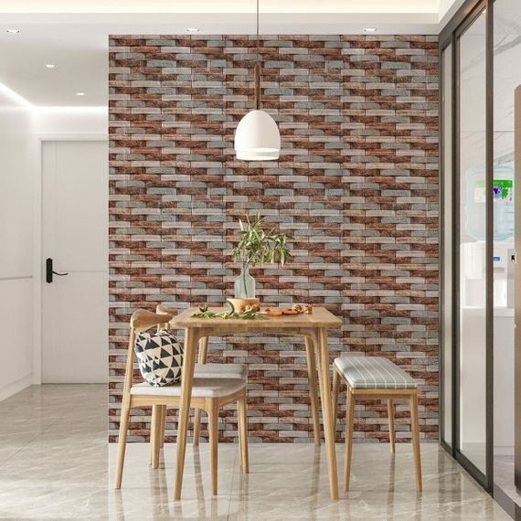 Декоративна 3D панель самоклейка під цеглу Коричневий піщаник 700х770х4мм (340) SW-00000531 | Зображення 4