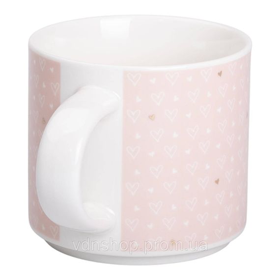 Кружка фарфоровая 350 (мл) для кофе и чая Розовая RX-N240126P | Зображення 1