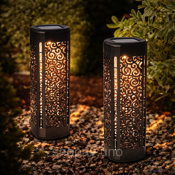 Уличный садовый ажурный светильник / Садовый фонарь на солнечной батарее garden light 4шт | Зображення 2