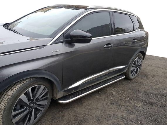 Бокові пороги Maydos V2 (2 шт, алюміній -2024 нерж) для Citroen C5 Aircross 2017-2024 рр