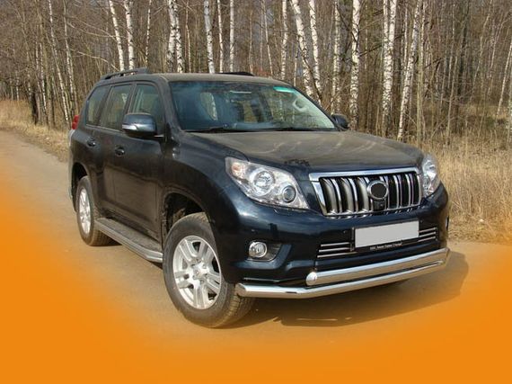 Передняя защита ST014 (нерж) 60/60 мм для Toyota Land Cruiser Prado 150 | Зображення 2