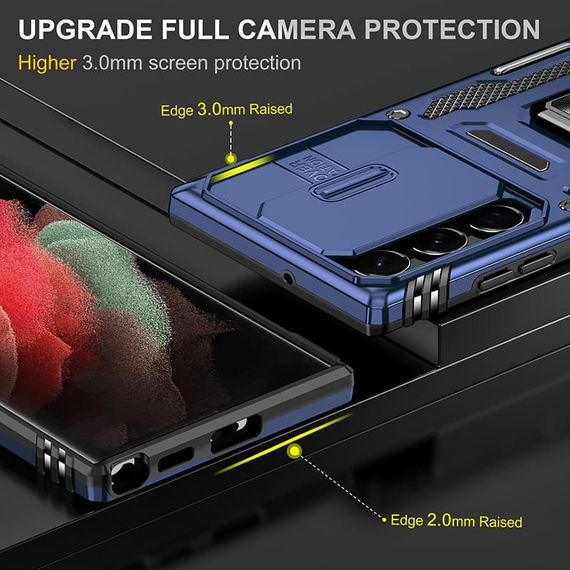 Ударостійкий чохол Camshield Army Ring для Samsung Galaxy S24 Ultra Синій / Navy | Зображення 5