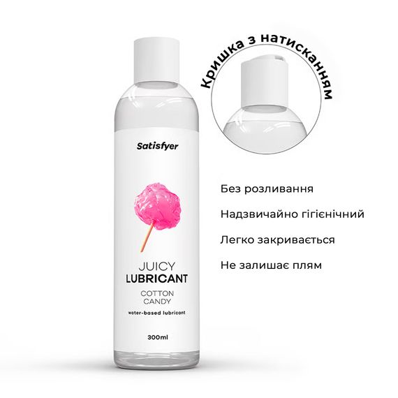 Лубрикант на водной основе Satisfyer Juicy Lubricant Cotton Candy water based 300 мл | Зображення 2