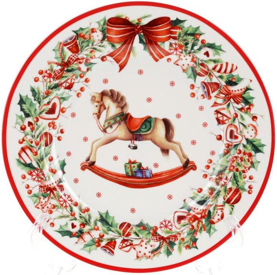 Порцелянова тарілка десертна Сhristmas present 19см