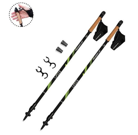 Палиці для скандинавської ходьби PowerPlay 9104 Lykke 80-135 см Black/Green (пара) (PP_9104_LYKKE) | Зображення 8