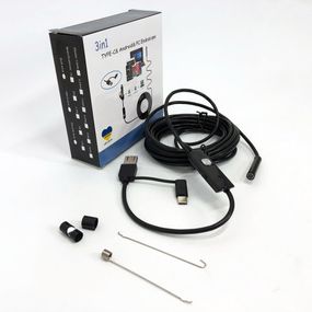 Камера эндоскоп с кабелем на 2 метра 7 мм USB/micro USB IT-205 с подсветкой