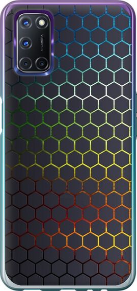 Чехол на Oppo A72 Переливающиеся соты "498u-2011-17620"