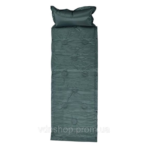 Матрац у намет надувний 175х60х2 см матрац похідний туристичний з підголівником Зелений SJ-0028-1GR