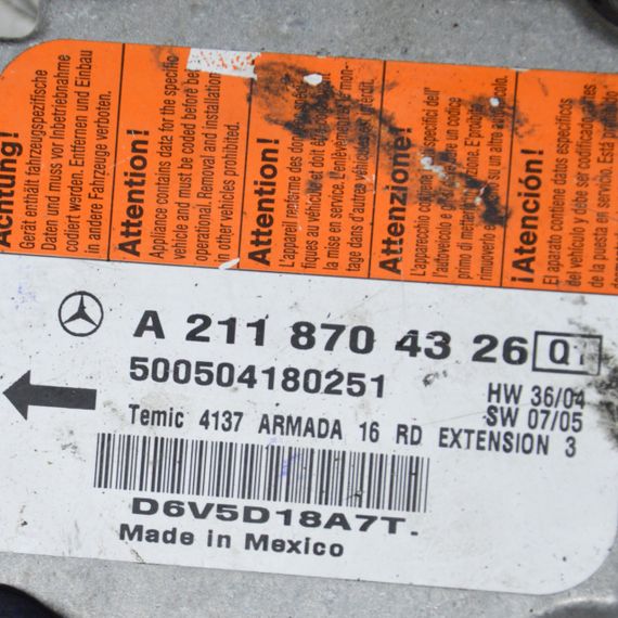 Блок керування Airbag Mercedes E-Class W211 2002-2009 Блок подушок безпеки Мерседес в211 A2118704326 | Зображення 2