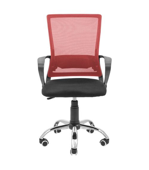 Крісло Робін Хром Піастра Сітка чорна + червона | Зображення 1