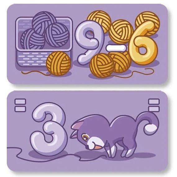 Настільна навчальна гра Муркітливе віднімання 360081, 63 картки | Зображення 3