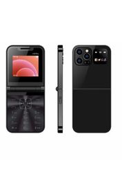 Кнопковий мобільний телефон розкладачка AIEK I15 Max на 4 сім карти Black