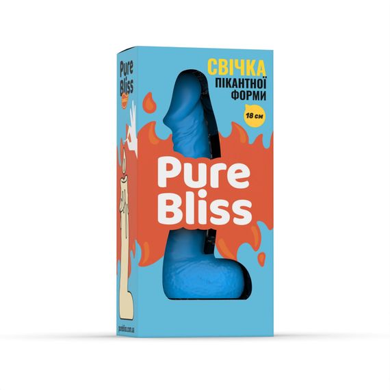 Свічка у вигляді члена Pure Bliss BIG Blue 18 см | Зображення 6