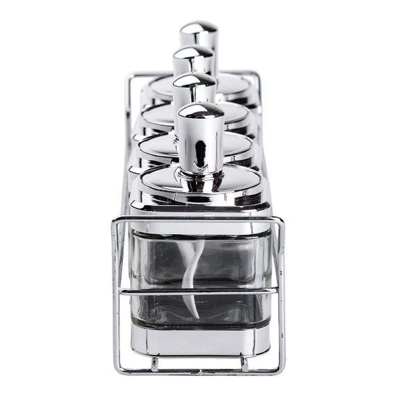 Набір банок для сипучих продуктів 4 штуки 350 мл скляні на підставці HP-1340 | Зображення 2