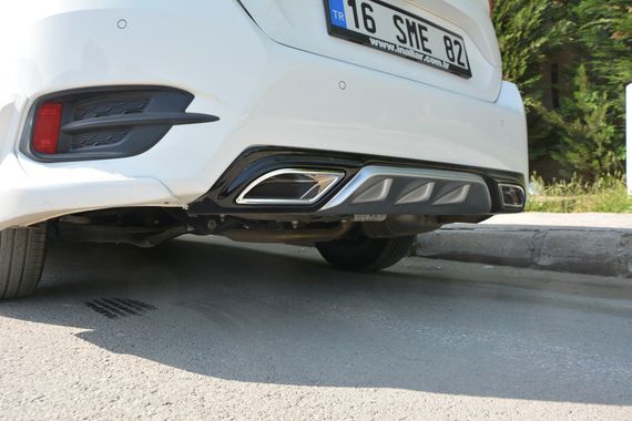 Дифузор на задній бампер (Meliset, в кольорі) для Honda Civic Sedan X 2016-2021 рр.