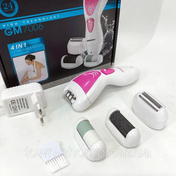 Эпилятор Gemei GM-7006 4в1 - Профеcсиональный беспроводной эпилятор бритва с насадками триммер + пемза. Цвет: | Зображення 9