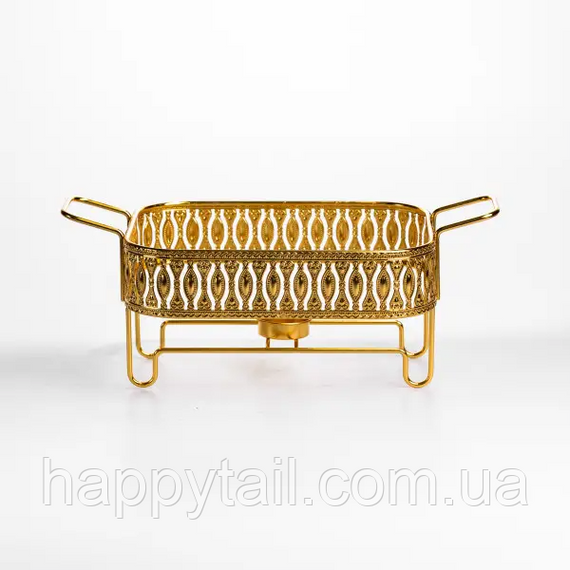 Мармітниця порцелянова Tiffany 1 л квадратна на металевій підставці з підігрівом 28х23х7 см SX42-1 | Зображення 1
