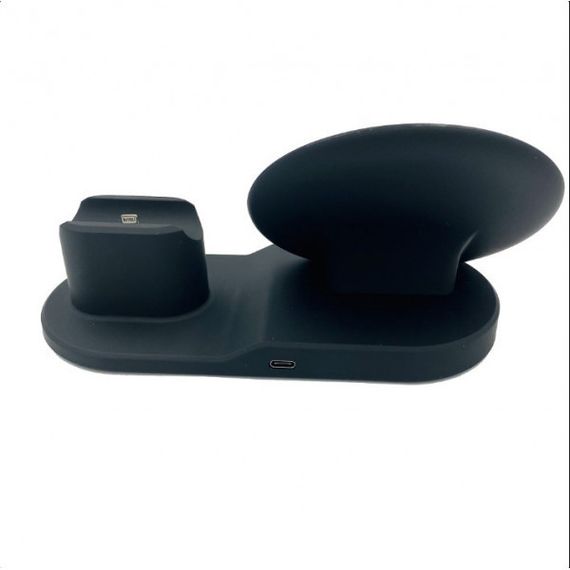 Бездротова зарядка 3 в 1 wireless charger 3 in 1 для смартфона смарт-годинника навушників із захистом | Зображення 4